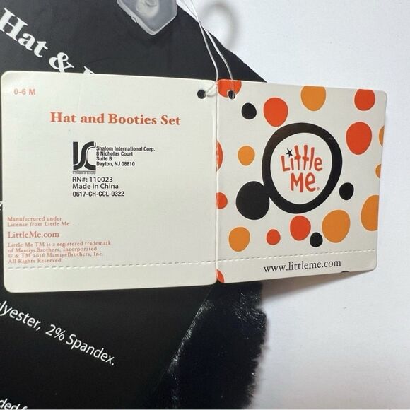 Little Me Black Cat Hat & Booties Set 0–6M Baby Halloween Gift NWT 🎃 - Picture 6 of 7